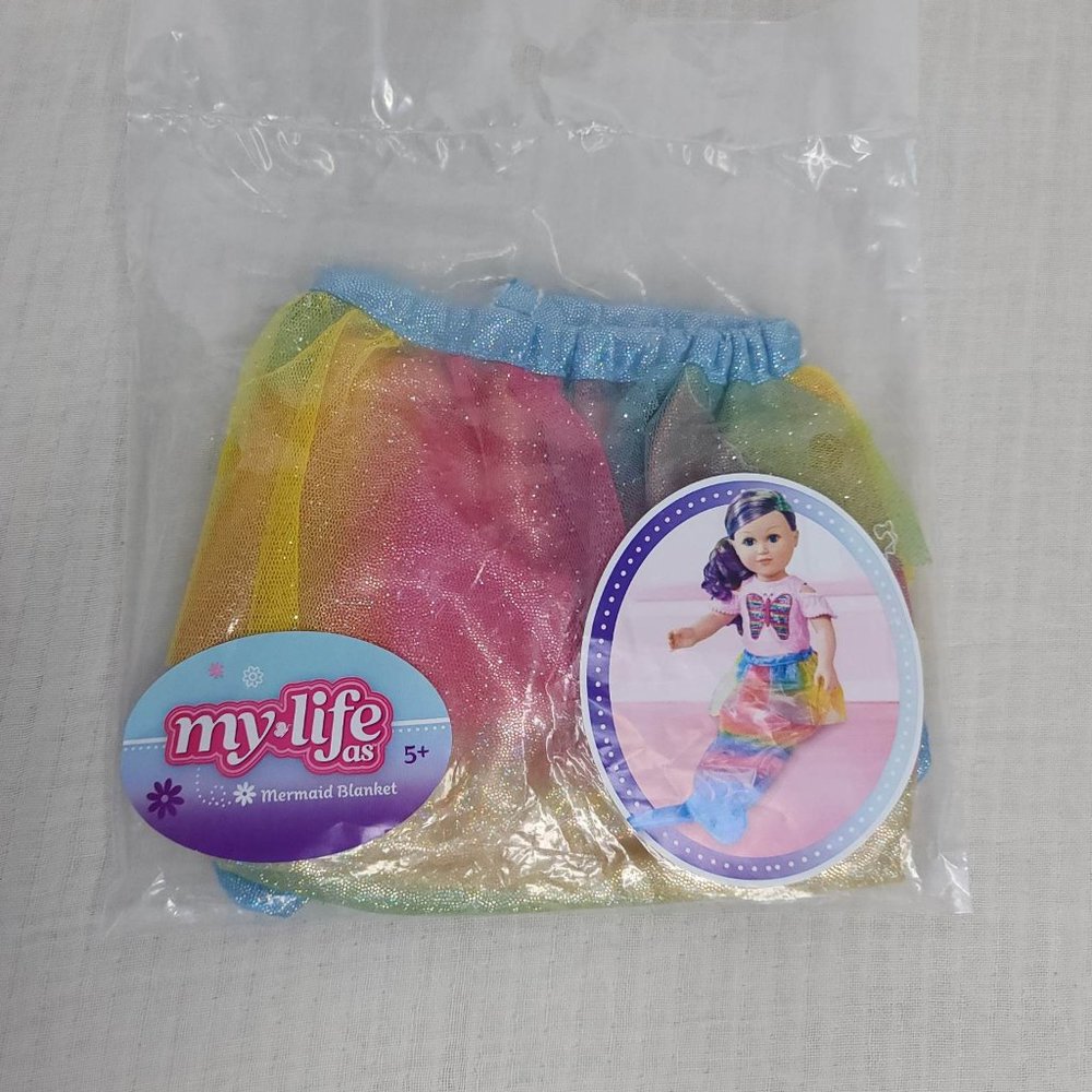 My Life As Mermaid Blanket for 18" Doll Multicolor NEW